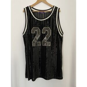 GoodVibes Jersey #22 - J.KWAN Size XL Sequins Black NWT‎ Semi Sheer